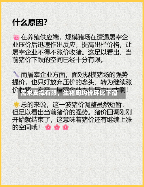 需求支撑有限，生猪周均价环比下滑-第2张图片