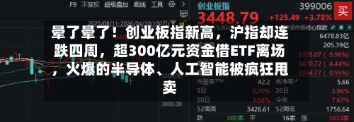 晕了晕了！创业板指新高，沪指却连跌四周，超300亿元资金借ETF离场	，火爆的半导体、人工智能被疯狂甩卖-第3张图片