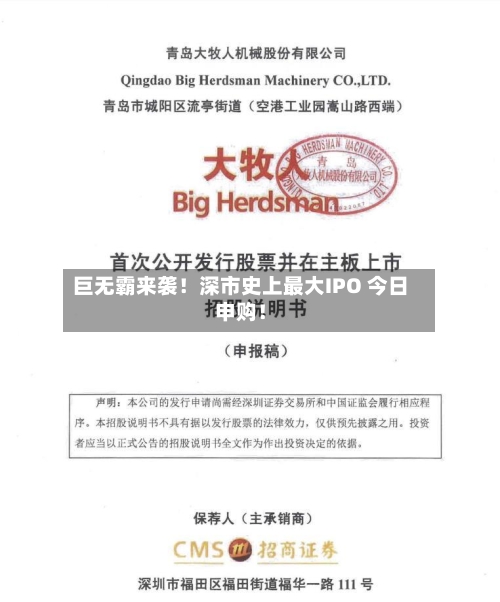 巨无霸来袭!深市史上最大IPO 今日申购!-第3张图片