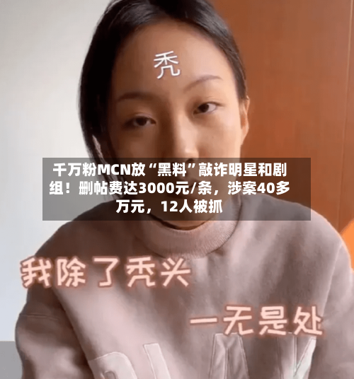 千万粉MCN放“黑料”敲诈明星和剧组！删帖费达3000元/条	，涉案40多万元，12人被抓-第2张图片