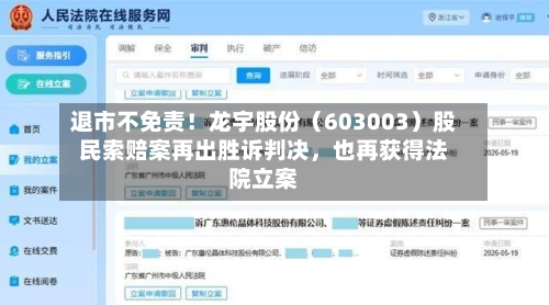 退市不免责！龙宇股份（603003）股民索赔案再出胜诉判决，也再获得法院立案-第2张图片