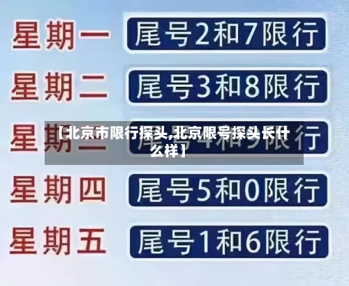 【北京市限行探头,北京限号探头长什么样】