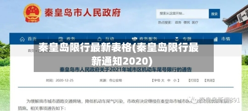 秦皇岛限行最新表格(秦皇岛限行最新通知2020)-第2张图片