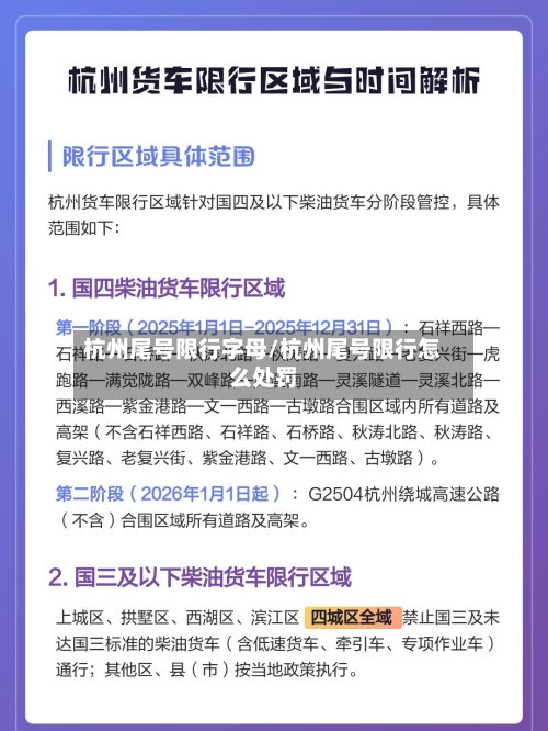杭州尾号限行字母/杭州尾号限行怎么处罚
