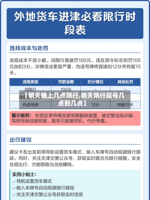 【明天晚上几点限行,明天限行尾号几点到几点】