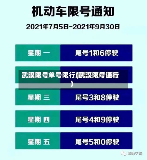 武汉限号单号限行(武汉限号通行)