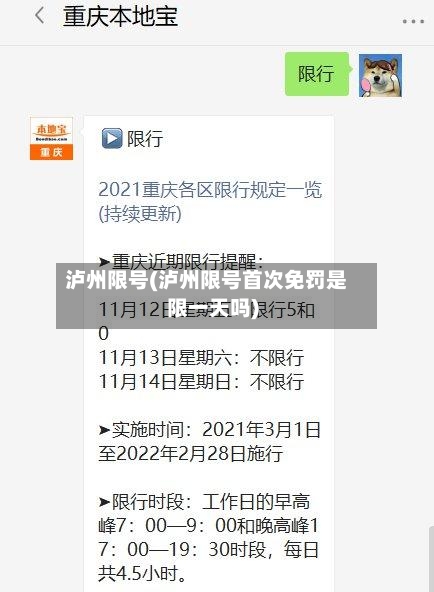泸州限号(泸州限号首次免罚是限一天吗)-第2张图片