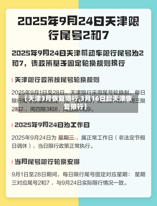 【天津3月恢复限行,3月16日起天津恢复限行】-第2张图片