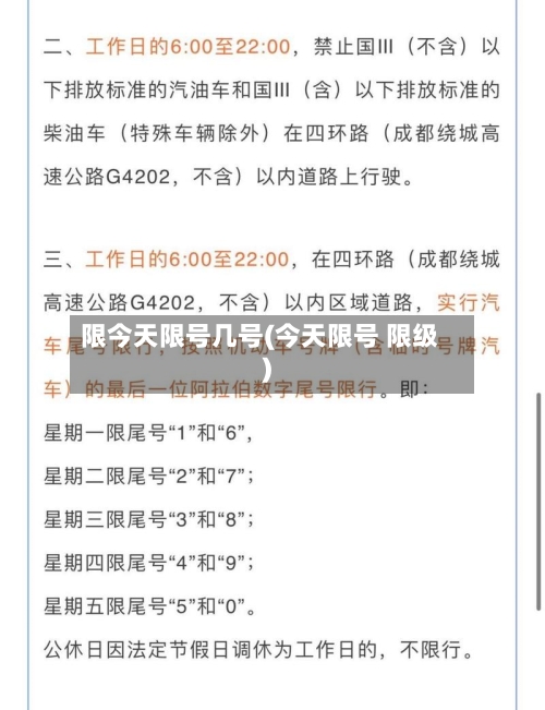 限今天限号几号(今天限号 限级)-第2张图片